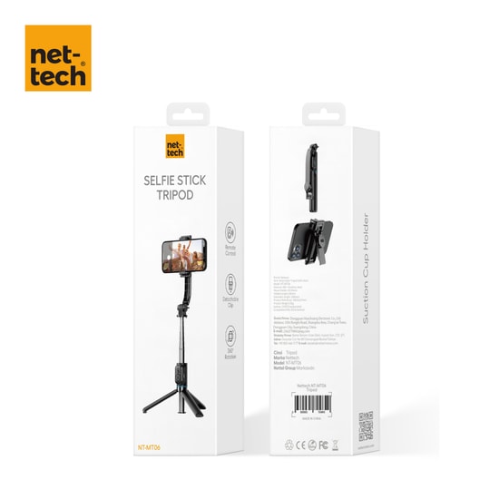 Nettech NT-MT06 Taşınabilir Selfie Çubuk Bluetooth Selfie Çubuğu (Siyah)