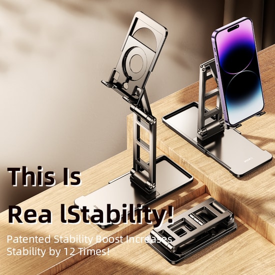Rtako TC06 Siyah Tablet Telefon Masaüstü Standı - (NT-112813) - Ayarlanabilir Açılı, Kaymaz Taban ve Ergonomik Tasarım