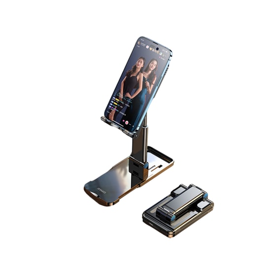 Rtako TC01A Siyah Tablet ve Telefon Masaüstü Standı (NT-112814) - Ayarlanabilir Açı, Alüminyum Alaşım, Kaymaz Taban