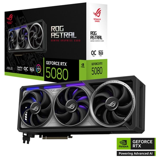 Asus ROG Astral RTX 5080 Gaming OC 16GB GDDR7 Ekran Kartı (90YV0LV0-M0NA00) - 256bit, 2790MHz, DLSS 4, 2xHDMI 3xDP