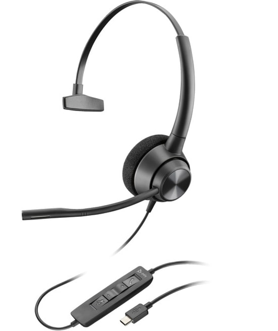 HP Poly EncorePro 310 USB-C Mono Mikrofonlu Kulaklık (760Q8AA) - Profesyonel Çağrı Merkezi ve Ofis İletişim Çözümü